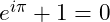 e^{i\pi}+1=0