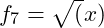 f_7 = \sqrt(\abs{x} )